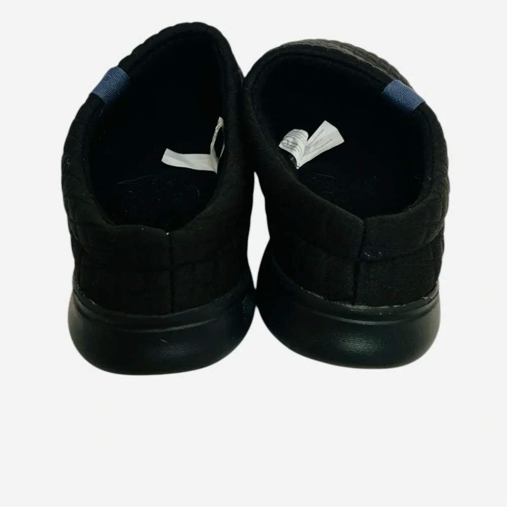 Deerfoams DLuxe Clog Slippers Black Blue Rubber Sole Men Large Size 11-12 NWOB